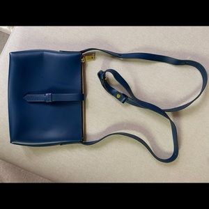 J. Crew Navy Leather Crossbody Bag NEW